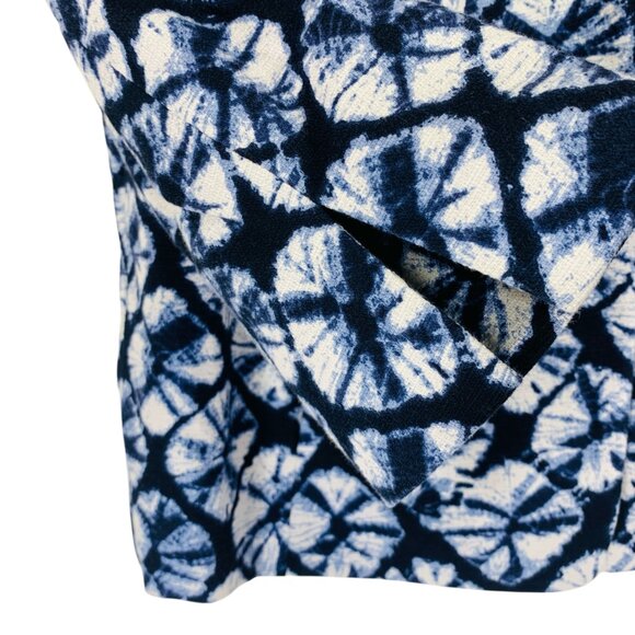 TALBOTS Women's cropped blue print Blazer Jacket 3/4sleeve Sz 4p - Picture 12 of 14